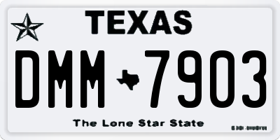 TX license plate DMM7903