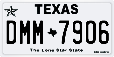 TX license plate DMM7906