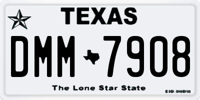 TX license plate DMM7908