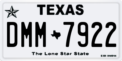 TX license plate DMM7922
