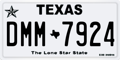 TX license plate DMM7924