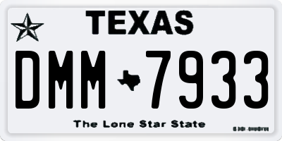 TX license plate DMM7933