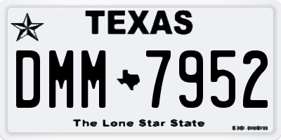 TX license plate DMM7952