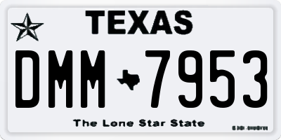 TX license plate DMM7953