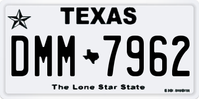TX license plate DMM7962
