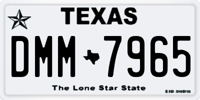 TX license plate DMM7965