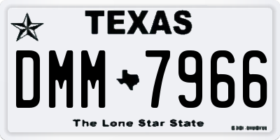 TX license plate DMM7966