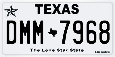 TX license plate DMM7968