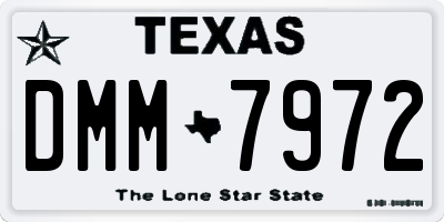 TX license plate DMM7972