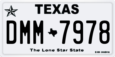 TX license plate DMM7978