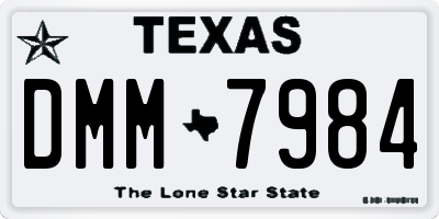 TX license plate DMM7984