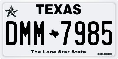 TX license plate DMM7985