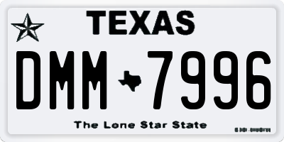 TX license plate DMM7996
