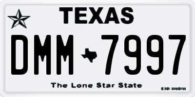 TX license plate DMM7997