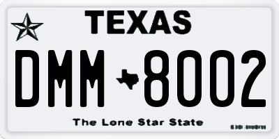 TX license plate DMM8002