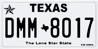 TX license plate DMM8017