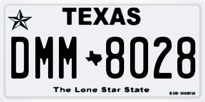 TX license plate DMM8028