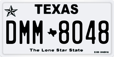 TX license plate DMM8048