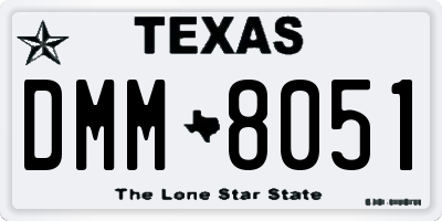 TX license plate DMM8051