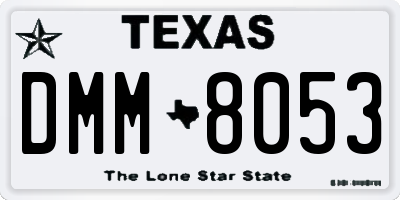 TX license plate DMM8053