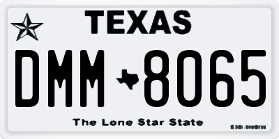 TX license plate DMM8065