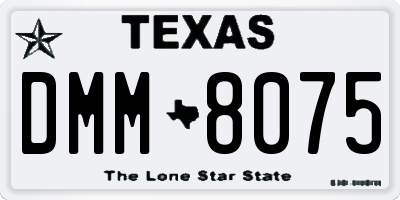 TX license plate DMM8075