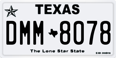 TX license plate DMM8078