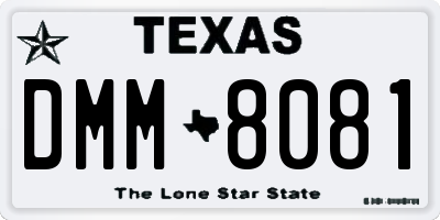 TX license plate DMM8081