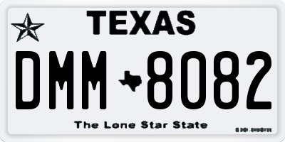 TX license plate DMM8082