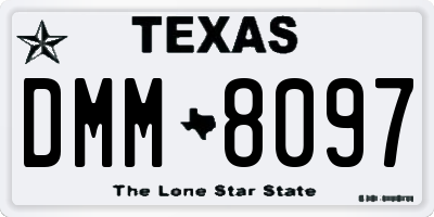 TX license plate DMM8097