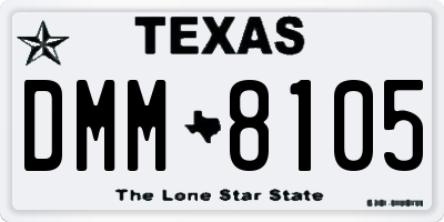 TX license plate DMM8105