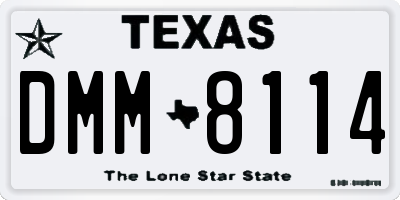 TX license plate DMM8114