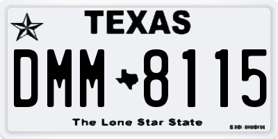 TX license plate DMM8115