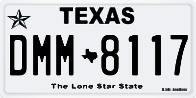 TX license plate DMM8117
