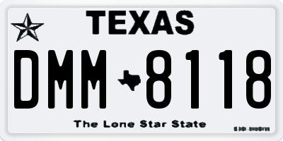 TX license plate DMM8118