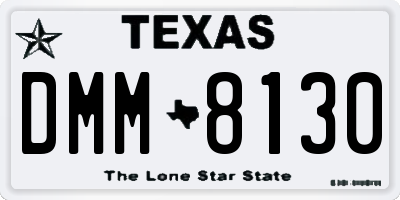 TX license plate DMM8130