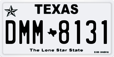 TX license plate DMM8131