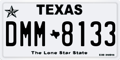 TX license plate DMM8133