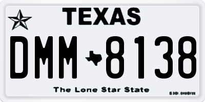 TX license plate DMM8138