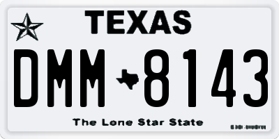 TX license plate DMM8143