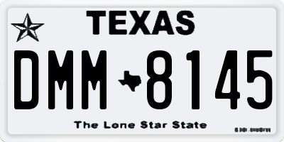 TX license plate DMM8145