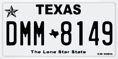 TX license plate DMM8149