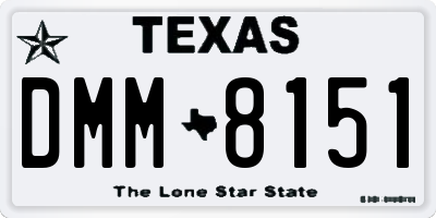 TX license plate DMM8151