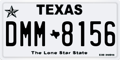 TX license plate DMM8156