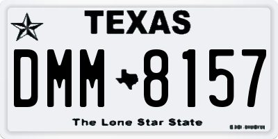 TX license plate DMM8157