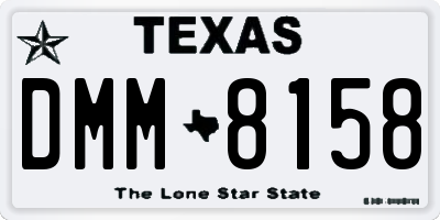 TX license plate DMM8158