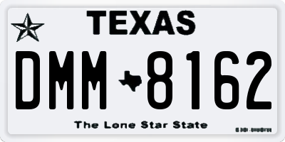 TX license plate DMM8162