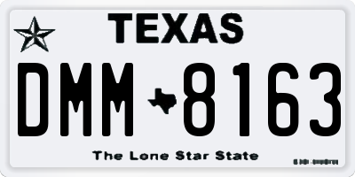 TX license plate DMM8163