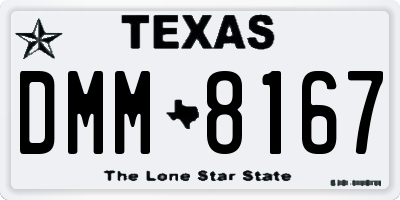 TX license plate DMM8167