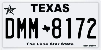 TX license plate DMM8172